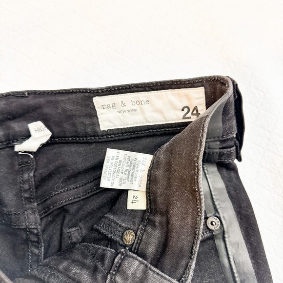 Rag & Bone High Rise Ankle Skinny Tuxedo Stripe Denim Jeans Size 24 - Picture 7 of 8